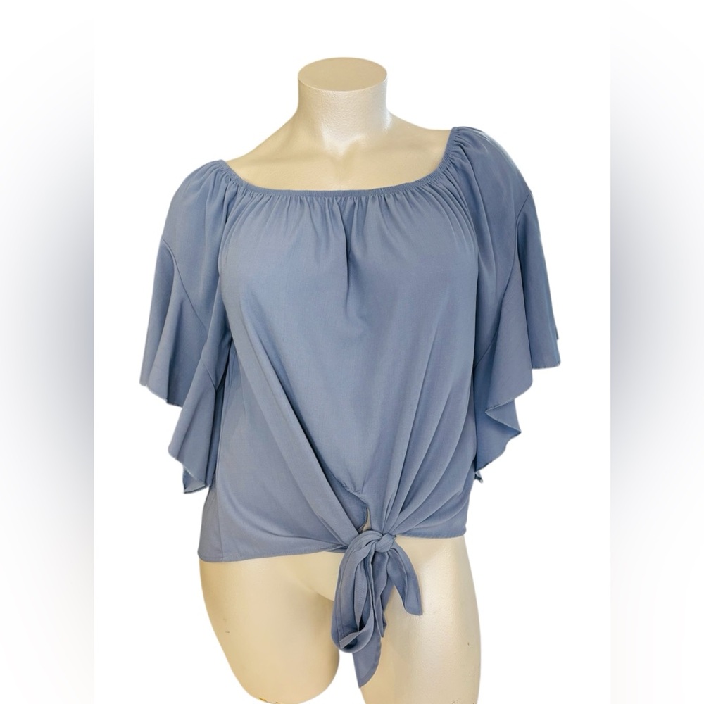 SHEIN Blue Off-Shoulder Blouse